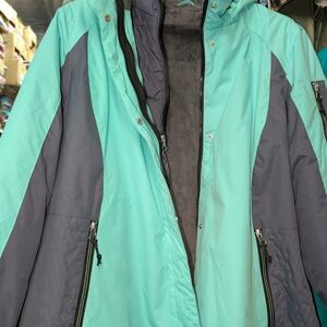 Free Country Women's Aqua and Charcoal Ski Jacket